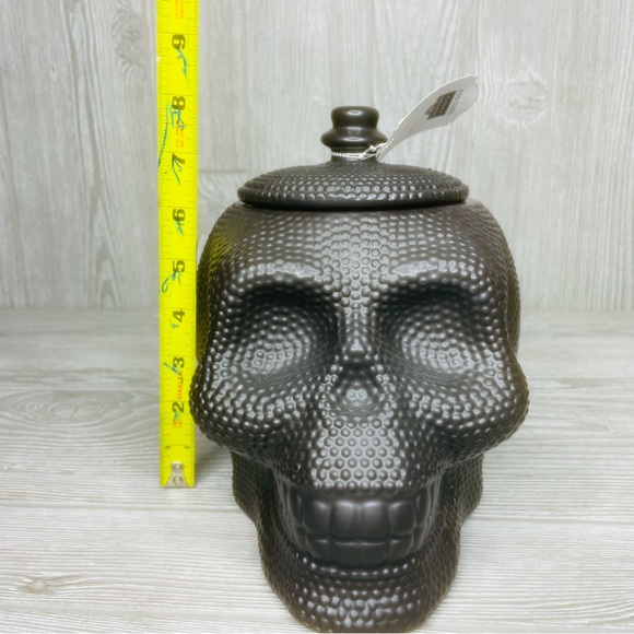 strawberry street black textured scull canister container storage jar Halloween - Picture 9 of 14